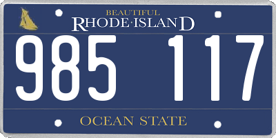 RI license plate 985117