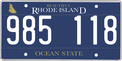 RI license plate 985118