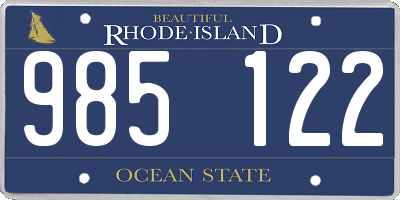 RI license plate 985122