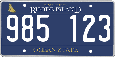 RI license plate 985123