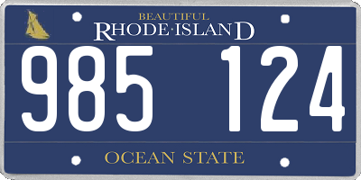 RI license plate 985124