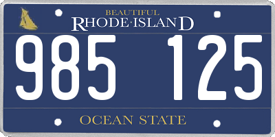 RI license plate 985125