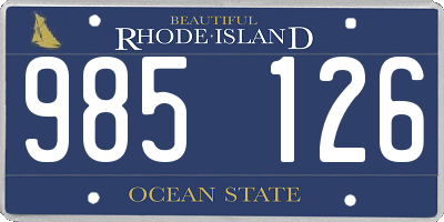 RI license plate 985126