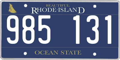 RI license plate 985131