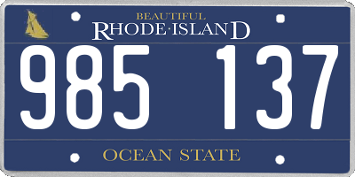 RI license plate 985137