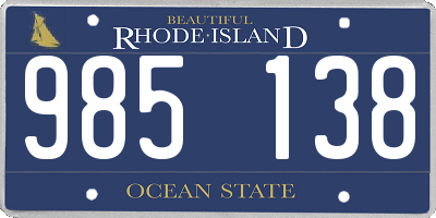 RI license plate 985138