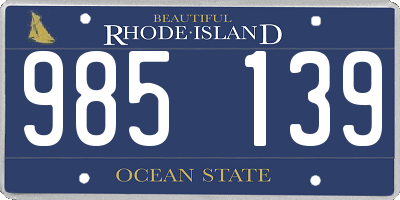 RI license plate 985139