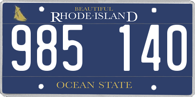 RI license plate 985140