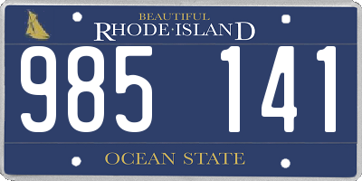 RI license plate 985141