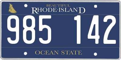 RI license plate 985142