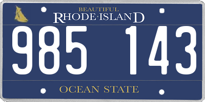 RI license plate 985143