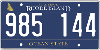 RI license plate 985144