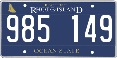 RI license plate 985149