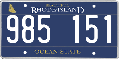 RI license plate 985151