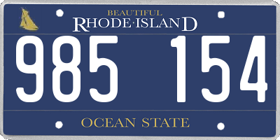 RI license plate 985154