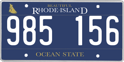 RI license plate 985156