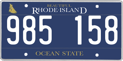 RI license plate 985158