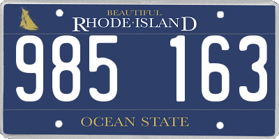 RI license plate 985163