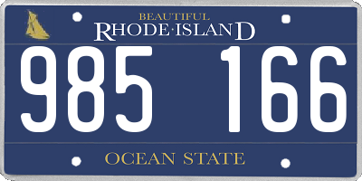 RI license plate 985166