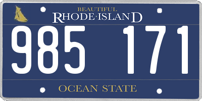 RI license plate 985171