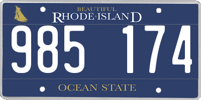 RI license plate 985174