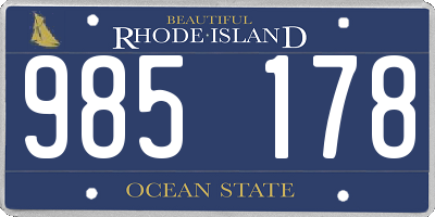 RI license plate 985178