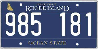 RI license plate 985181