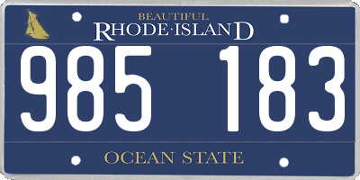 RI license plate 985183