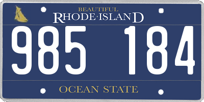 RI license plate 985184
