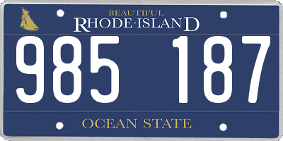 RI license plate 985187