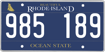 RI license plate 985189