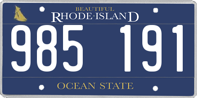 RI license plate 985191