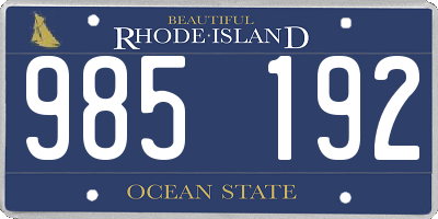 RI license plate 985192