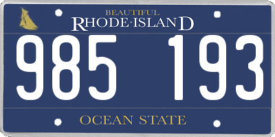 RI license plate 985193