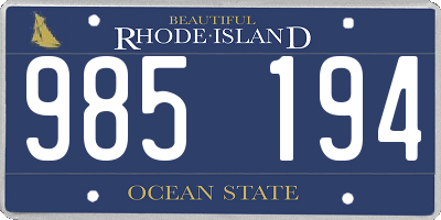 RI license plate 985194