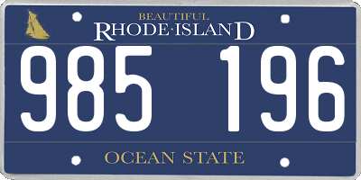 RI license plate 985196