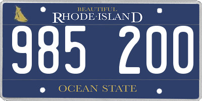 RI license plate 985200