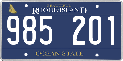 RI license plate 985201