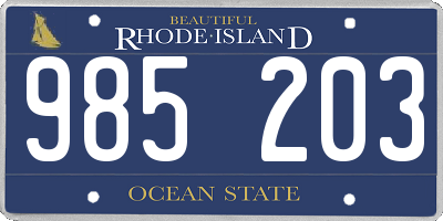 RI license plate 985203