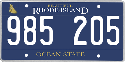 RI license plate 985205