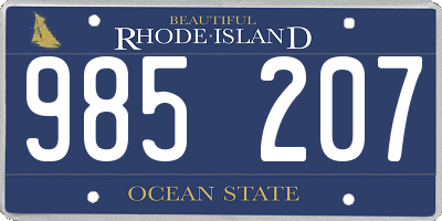 RI license plate 985207