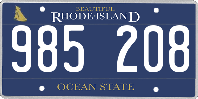 RI license plate 985208