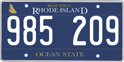 RI license plate 985209