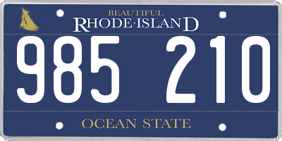 RI license plate 985210