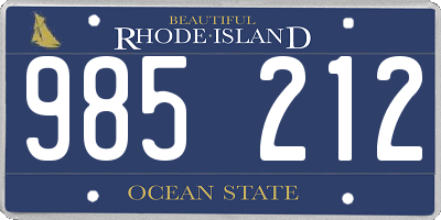 RI license plate 985212