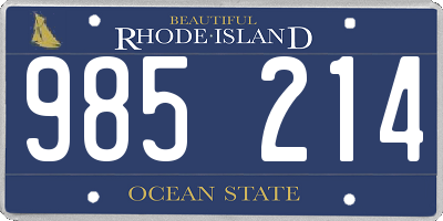 RI license plate 985214