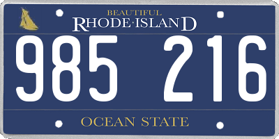 RI license plate 985216