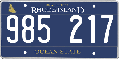 RI license plate 985217