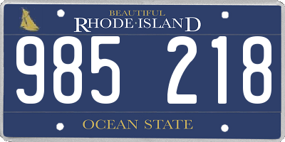 RI license plate 985218