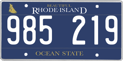 RI license plate 985219